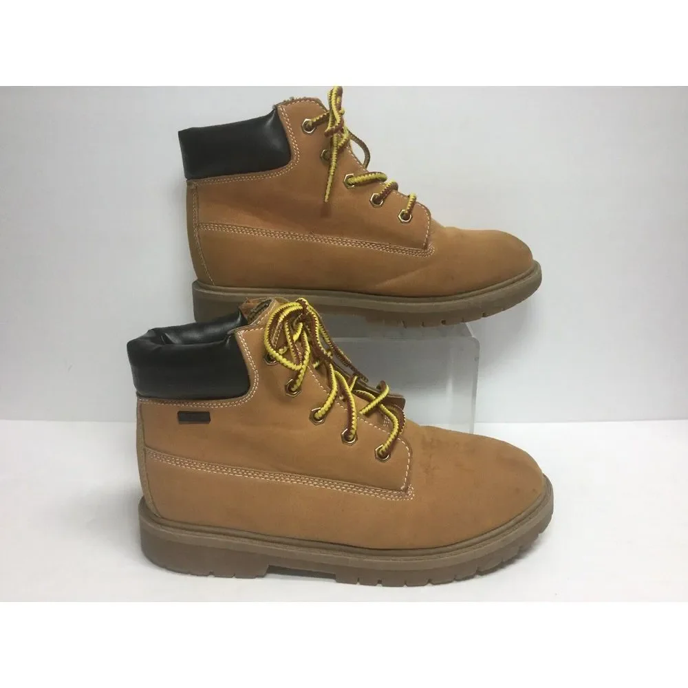 Suede Leather WaterProof work hiking‎ ankle boots tan Size mens 4M womens 6M